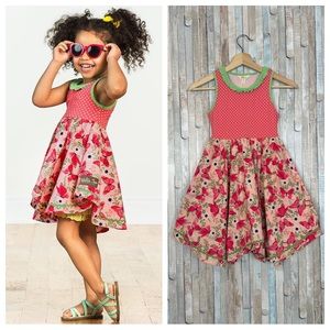 Matilda Jane 10 Strawberry Polka Dot Butterfly Print Good To Go Twirl Dress